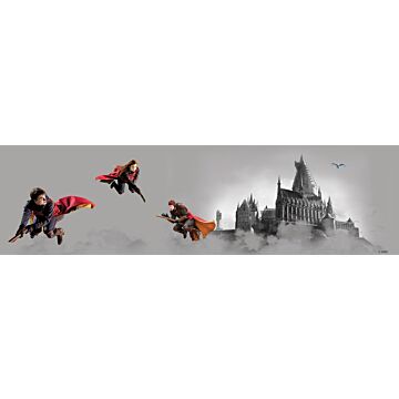 frise de papier peint adhésive Harry Potter Poudlard gris et rouge de Sanders & Sanders