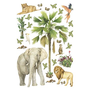 sticker mural animaux de la jungle vert de Sanders & Sanders