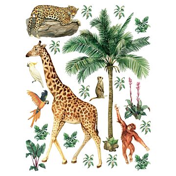 sticker mural animaux de la jungle vert jungle de Sanders & Sanders