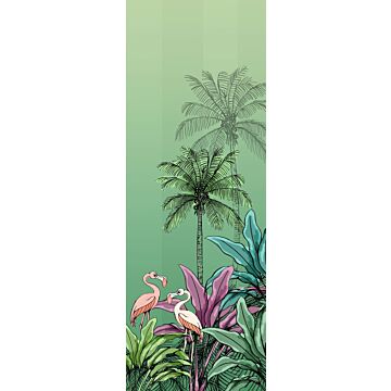 papier peint panoramique Jungle Flamingo vert de Komar