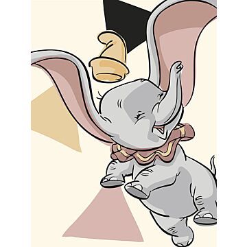 affiche Dumbo vieux rose, gris et jaune de Komar
