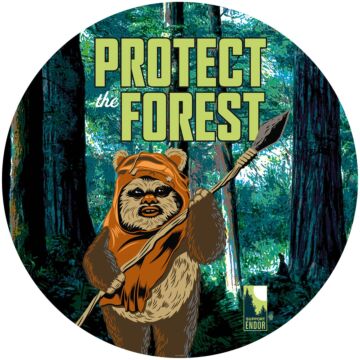 papier peint panoramique rond adhésif Star Wars Protect the Forest multicolore de Komar