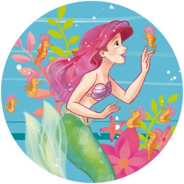 papier peint panoramique rond adhésif Ariel - La Petite Sirène multicolore de Komar