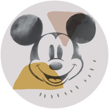 papier peint panoramique rond adhésif Mickey Mouse gris de Komar