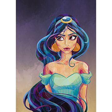 papier peint panoramique Aladdin Jasmine bleu et violet de Komar