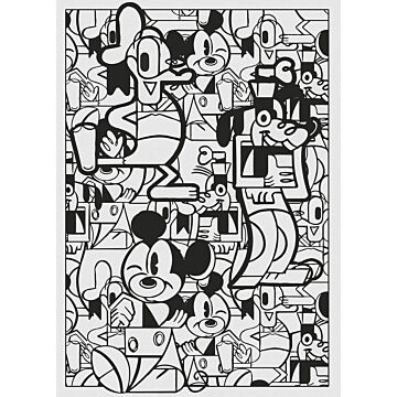 papier peint panoramique Mickey Mouse noir et blanc de Komar