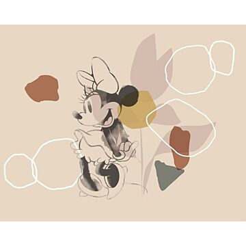 papier peint panoramique Minnie Mouse beige de Komar