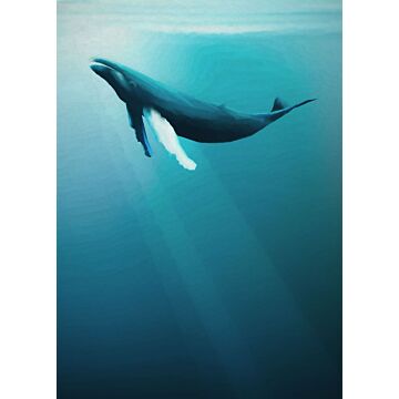 papier peint panoramique Artsy Humpback Whale bleu de Komar