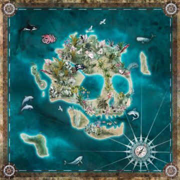 papier peint panoramique Skull Island bleu de Komar