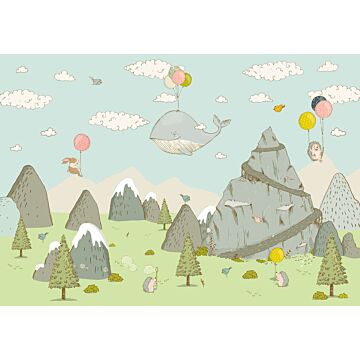 papier peint panoramique Mountain Traveler multicolore de Komar