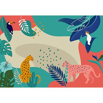 papier peint panoramique Jungle Rendezvous multicolore de Komar
