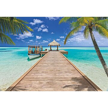papier peint panoramique Beach Resort bleu et vert de Komar