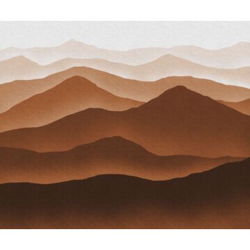 papier peint panoramique Macchiato Mountains marron terracotta de Komar