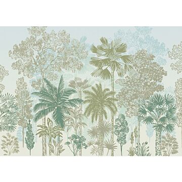 papier peint panoramique Milla de Palma bleu et vert de Komar