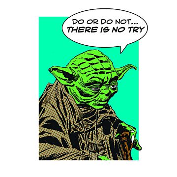 affiche Star Wars Classic Comic Quote Yoda multicolore de Sanders & Sanders