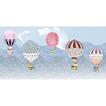 papier peint panoramique montgolfière multicolore de Sanders & Sanders