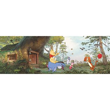 papier peint panoramique Winnie de Pooh vert et bleu de Sanders & Sanders