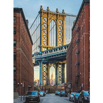 papier peint panoramique Brooklyn marron, jaune et bleu de Sanders & Sanders
