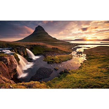 papier peint panoramique Paysage d'Islande vert et marron de Sanders & Sanders