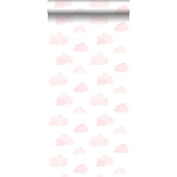 papier peint petits nuages rose clair de Walls4You