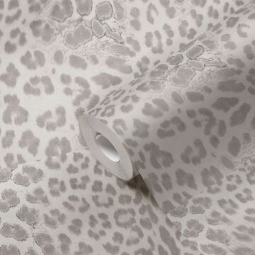 papier peint peau de léopard gris et blanc de Livingwalls